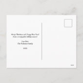 Le bonhomme de neige sur une carte postale de Noël (Dos)