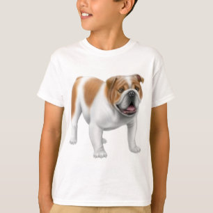 Le bouledogue anglais badine le T-shirt