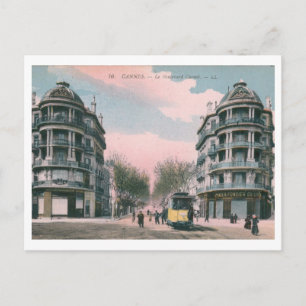 Le Boulevard Carnot, Cannes, Frankrijk Vintage Briefkaart
