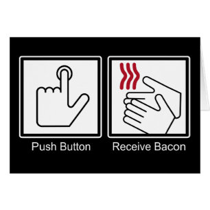 Le bouton poussoir, reçoivent le lard -