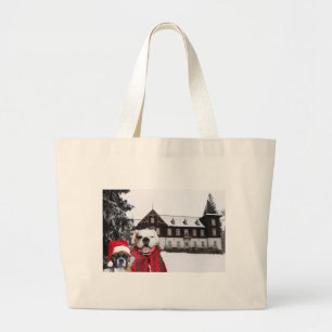 Le boxeur de Noël poursuit le sac fourre-tout