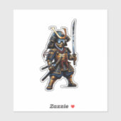 Le brave Sticker du guerrier Samurai (Feuille)
