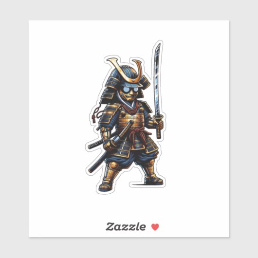 Le brave Sticker du guerrier Samurai (Feuille)