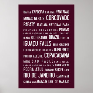 Le Brésil, affiche d'aubergine
