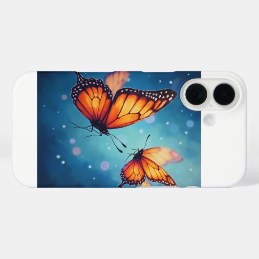 Le brillant papillon iPhone 16 Coques (Verso (horizontal))