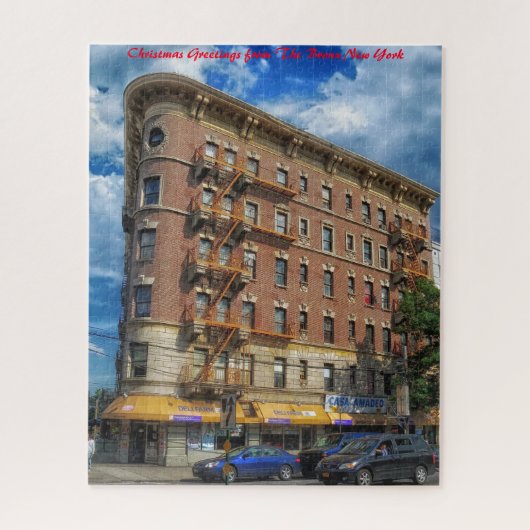 Le Bronx New York. Vœux de Noël Puzzle (Vertical)