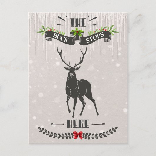 Le Buck Stoppe Ici Joyeux Noël Deer Carte Postale (Devant)