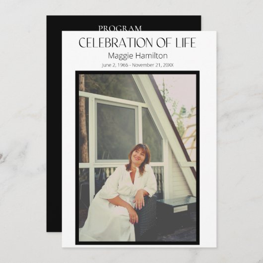 Le budget du Programme de célébration des funérail (Devant / Derrière)