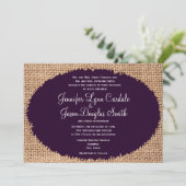 Le Burlap Rustique Des invitations au mariage viol (Debout devant)