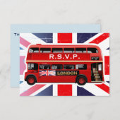 Le bus rouge de Londres - Cartes RSVP (Devant / Derrière)