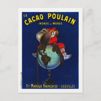 Le Cacao Poulain France Vintage Poster 1911 Briefkaart