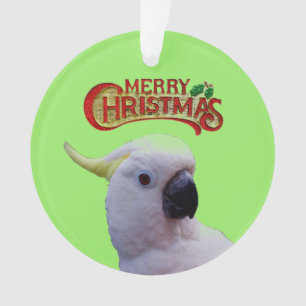 Le cacatoès souhaite l'ornement de Joyeux Noël