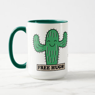 Le cactus libre étreint les tasses nommées faite