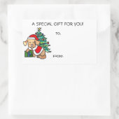 Le cadeau de chien de Noël étiquette auto-adhésif (Sac)