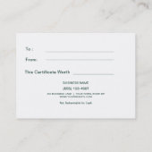 Le cadeau délivre un certificat le flocon de neige (Dos)