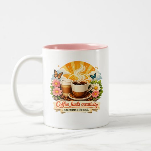 Le café alimente la créativité – InspiTwo-Tone Mug (Gauche)