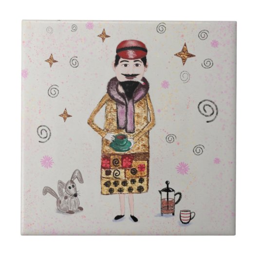 Le Cafe Ceramic Tile Tegeltje (Voorkant)