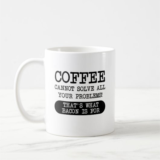 Le café contre le bacon Funny Mug (Gauche)