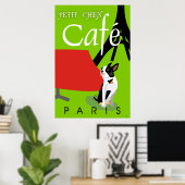 Le Cafe de Petit Chien, Parijs (vert.) Poster (Thuiskantoor)