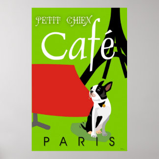 Le Cafe de Petit Chien, Parijs (vert.) Poster
