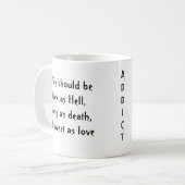 Le café devrait être comme l'enfer tasse noire (Devant gauche)