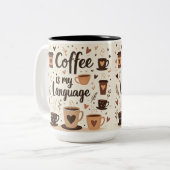 Le café est mon amour Langue Sublimation Café Mug (Devant gauche)