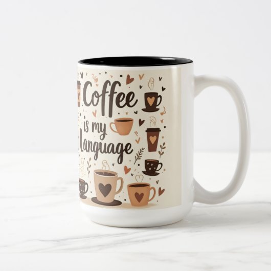 Le café est mon amour Langue Sublimation Café Mug (Droit)