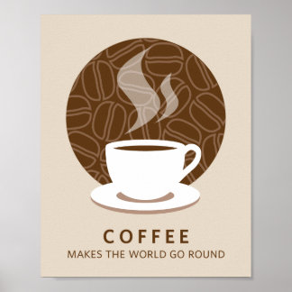 Le café fait le monde aller rond Poster d'art Impr