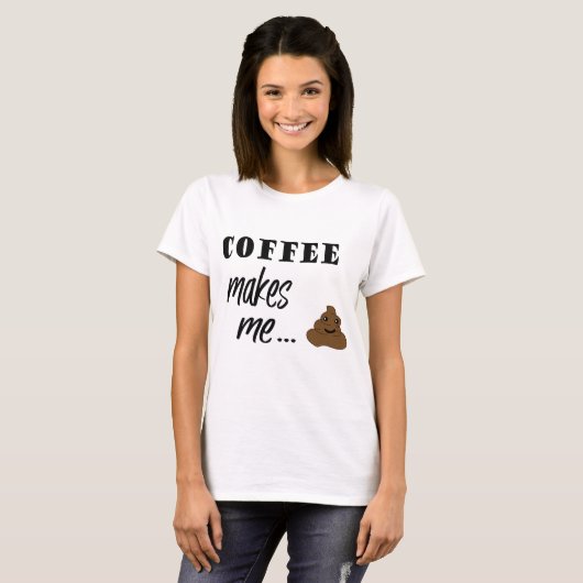Le café me fait le T-shirt d'art de mot de dunette (Devant entier)