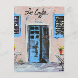 Le Cafe, Palette Knife Schilderen in olie Briefkaart