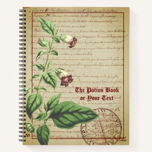 Le Cahier de Recettes de Potion avec la Morelle No (Devant)