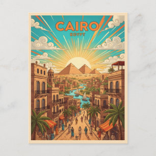 Le Caire Egypte Carte Postale de Voyage Vintage av