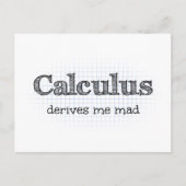 Le calcul me rend fou - Carte postale drôle de mat (Devant)
