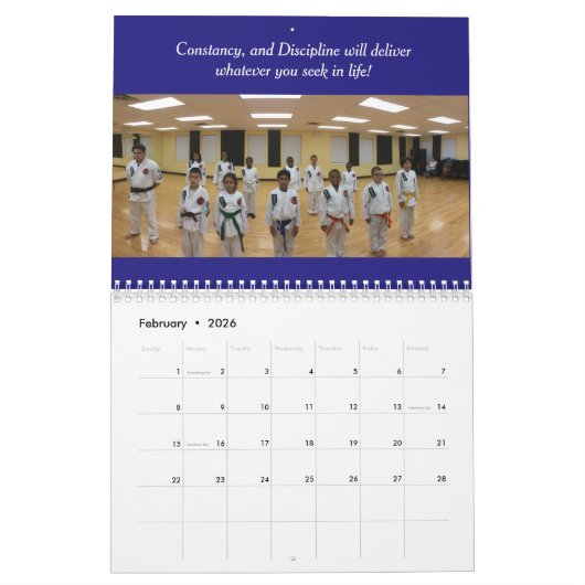 Le calendrier 2016 du Dojo II de Ryukyu (Feb 2026)