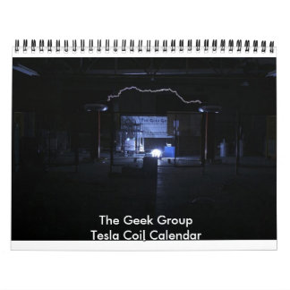 Le calendrier de bobine de Tesla de groupe de geek