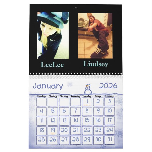 Le calendrier de LeeLee et de Lindsey (Jan 2026)