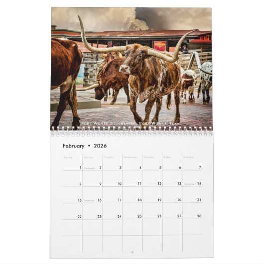 Le calendrier de l'état du Texas (Feb 2026)
