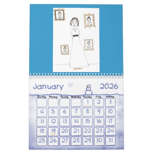 Le calendrier déplaisant et mignon de Jane Austen (Jan 2026)