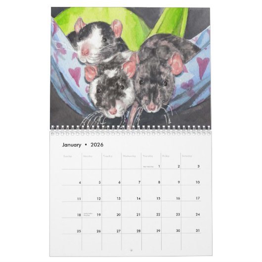 Le calendrier illustré du rat 2013 (Jan 2026)
