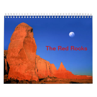Le calendrier imprimé par coutume rouge de roche