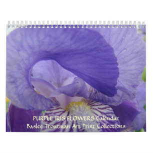 Le CALENDRIER irise les fleurs pourpres d'iris de
