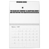 Le calendrier noir mauvais de point (Feb 2027)