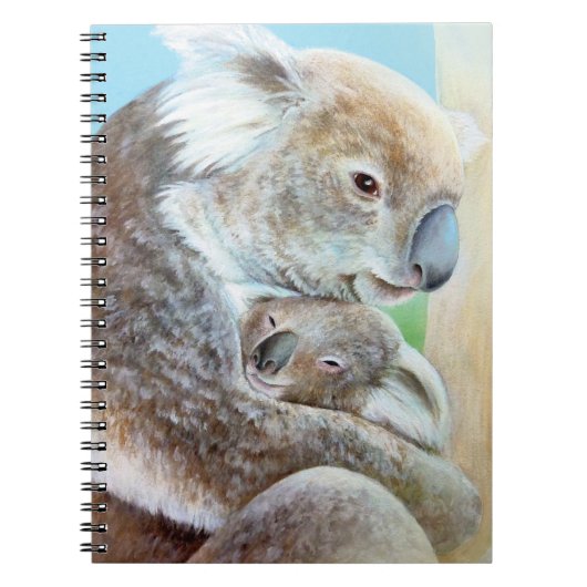 "Le câlin de koala" cahier d'art portrait (Devant)
