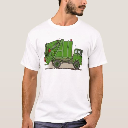 Le camion à ordures vert équipe le T-shirt (Devant)