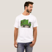 Le camion à ordures vert équipe le T-shirt (Devant entier)