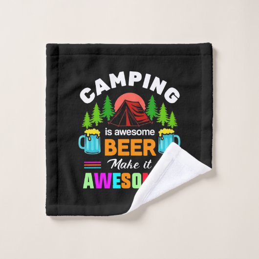 Le camping est une bière géniale, rendons-la encor (Gant de toilette)