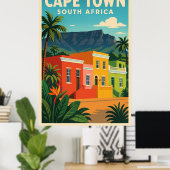 Le Cap, affiche de voyage de l'Afrique du Sud, (Bureau à domicile)