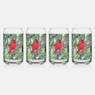 Le cardinal masculin Can Glass — Série Jardin d'oi