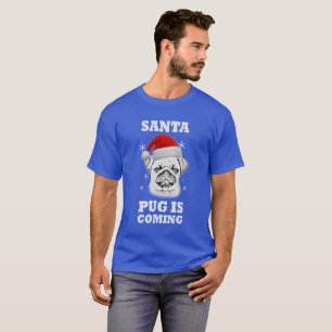 Le Carlin père Noël Vient ! Tshirt de Noël carlin 