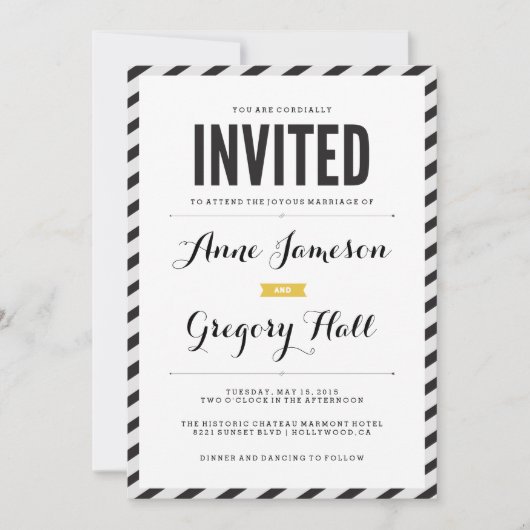 Le Carnaval noir en Faire-part de mariage moderne (Devant)